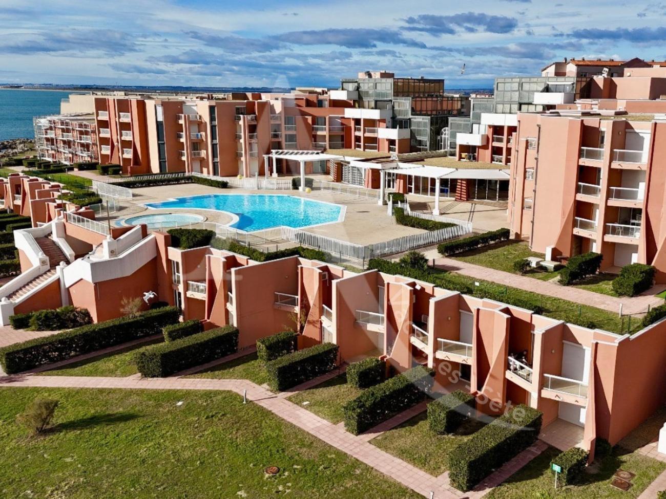 Studio 4 Pers, Pkg, 1Ere Ligne Mer, Piscine, Tennis Sete Exterior photo
